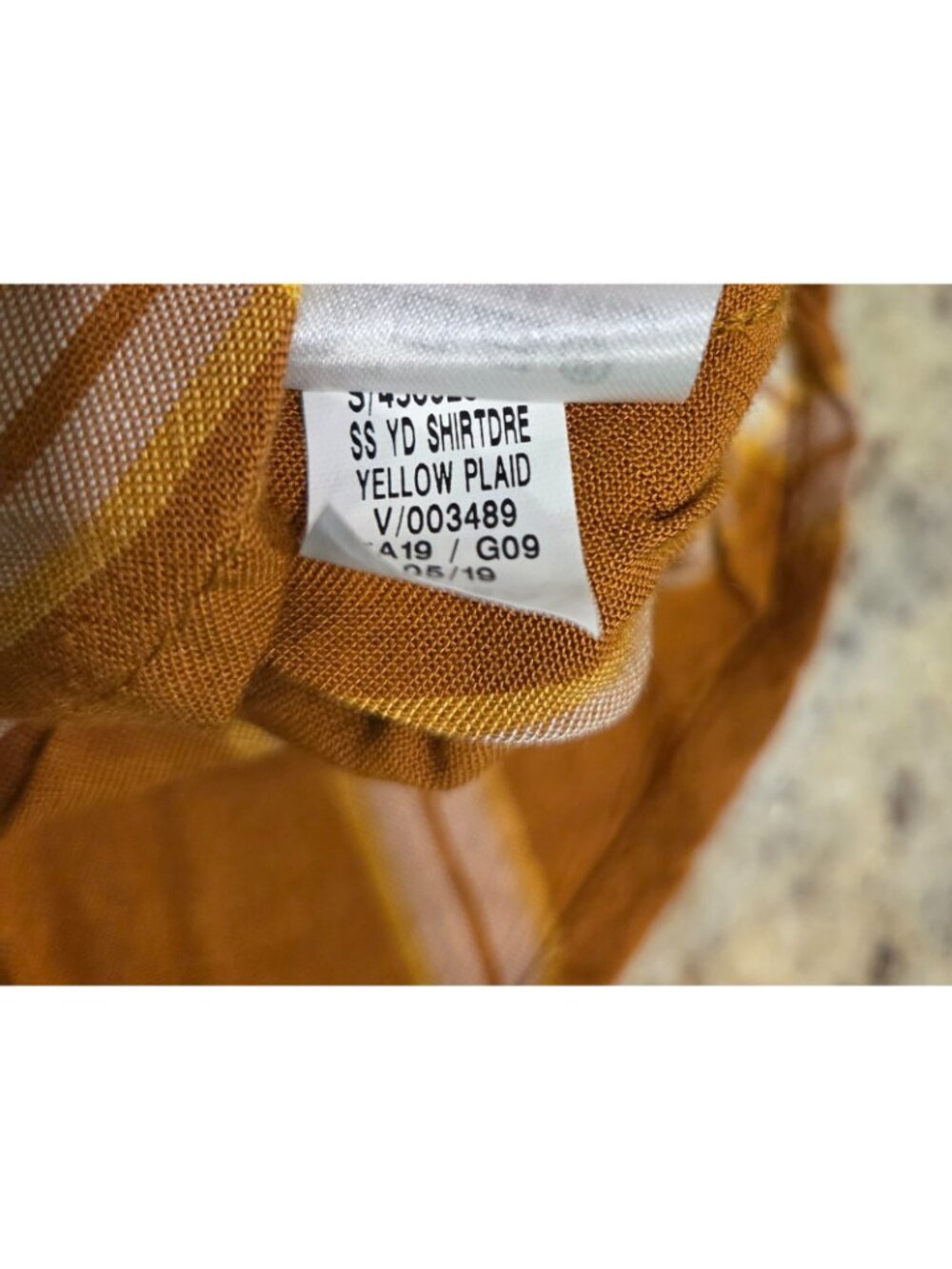 Plaid Shirt Dress OLD NAVY Women's Size M Short Sleeve Yellow Brown Knee Length - Picture 7 of 13